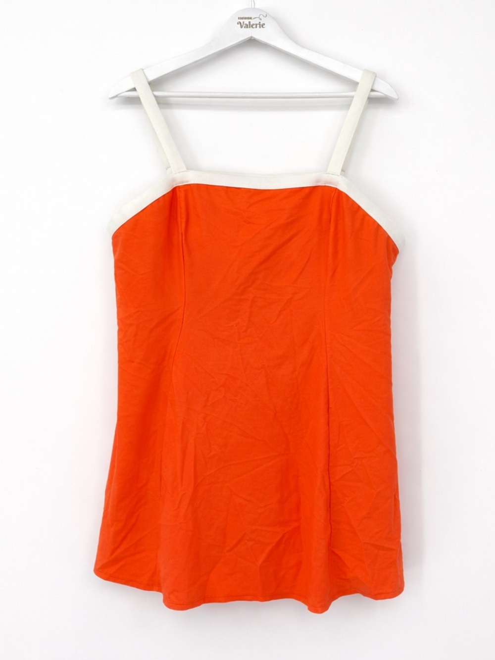 Roaman's Bright Orange Swim Dress White Trim Plus Size 22W Vacation Summer